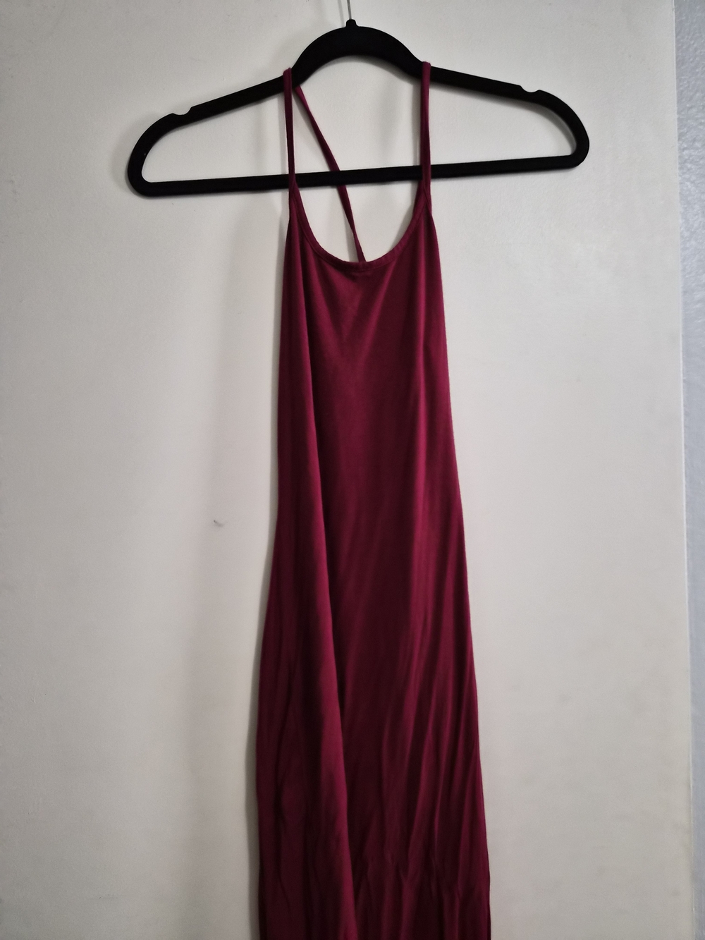 Simple Strappy Maxi Dress in Deep Berry